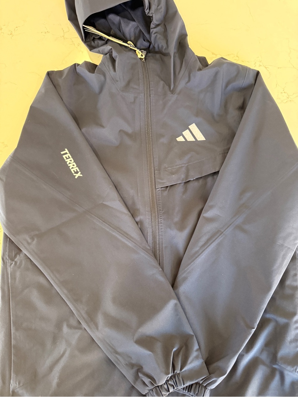 adidas Navy Hooded Performance Shell Jacket - Picture 2 of 5